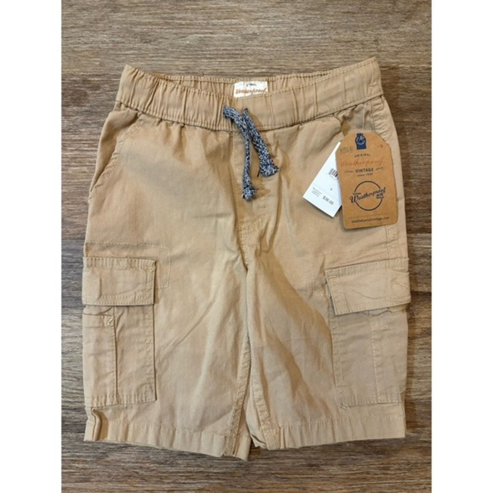Original Weatherproof Vintage NWT boys khaki‎ cargo shorts size 6
